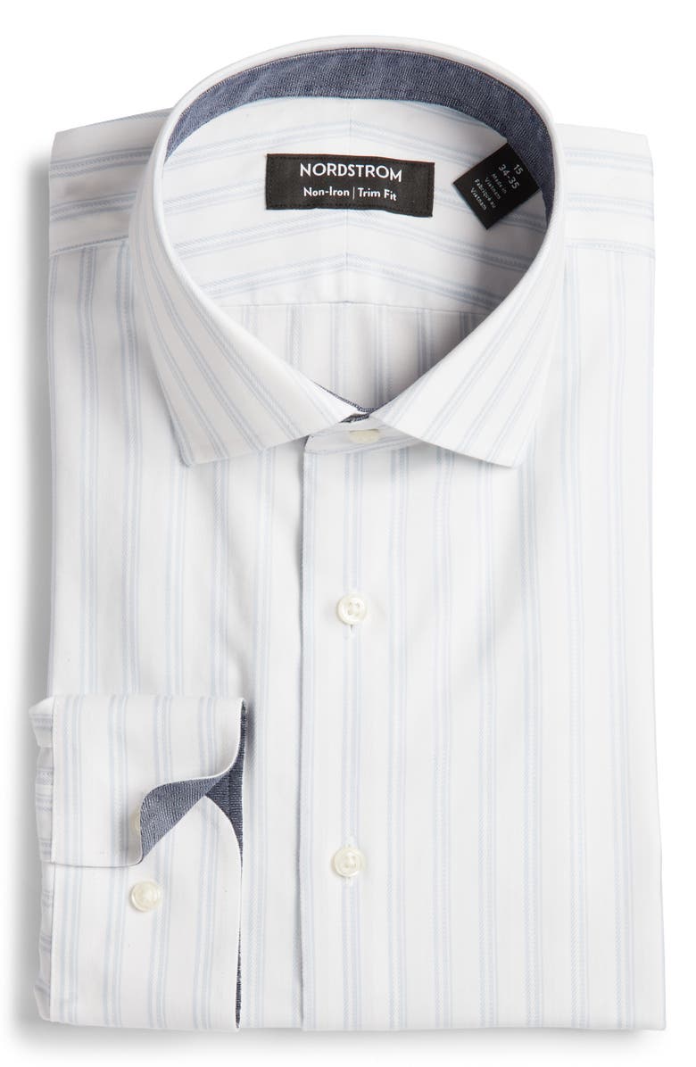 Nordstrom Trim Fit Shadow Stripe Dress Shirt, Alternate, color,