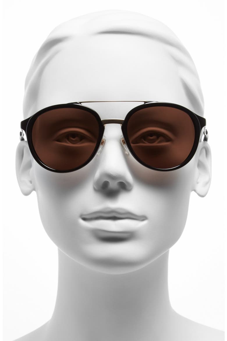 54mm Retro Sunglasses, Alternate, color, BLACK