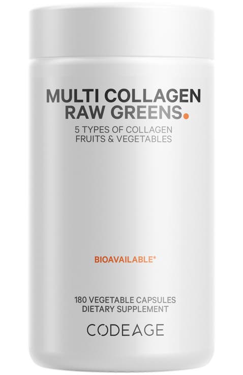 Multi Collagen Protein + Raw Greens Capsules Supplement