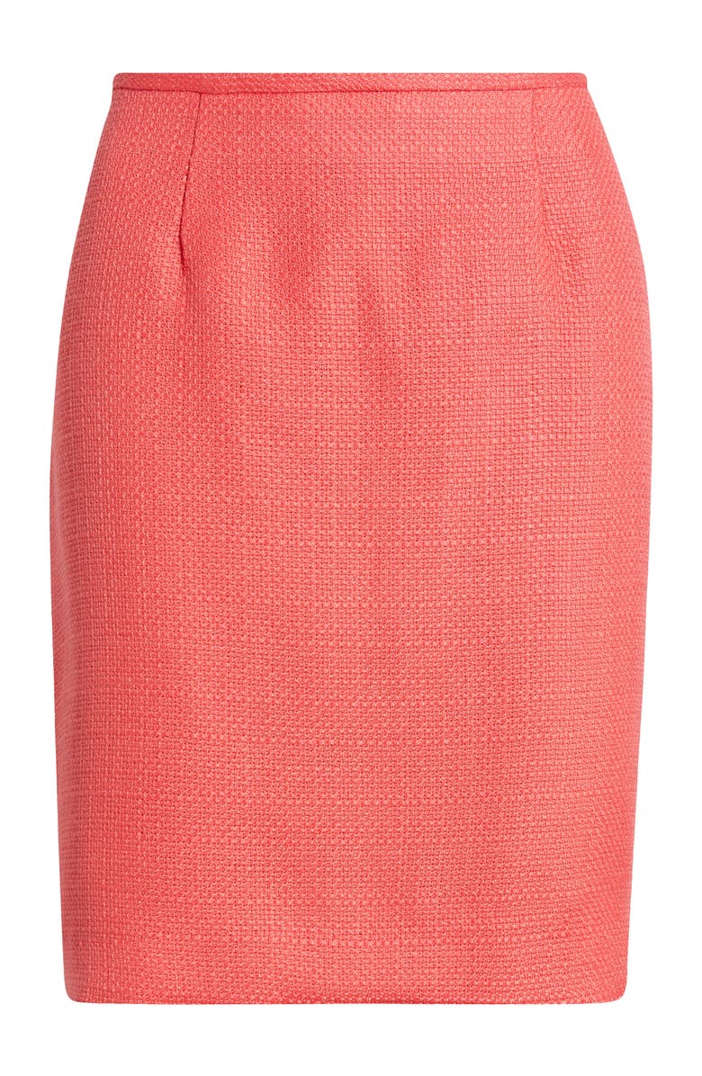 Tahari ASL Bouclé Pencil Skirt, Alternate, color, Sunset