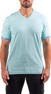 Maceoo Vivaldi Pastel Green V-Neck Cotton T-Shirt