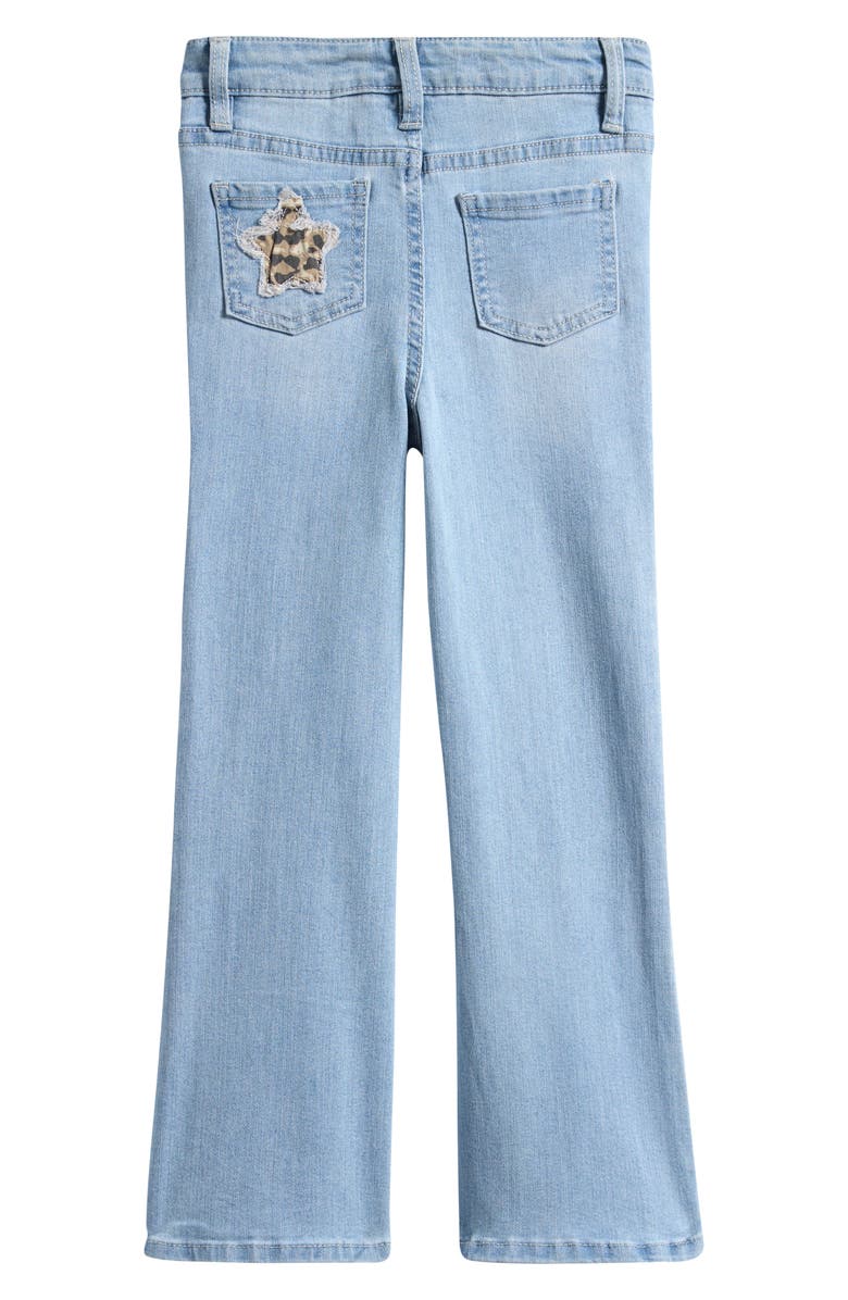 YMI Kids' Animal Print Star Inset Flare Jeans, Alternate, color, 