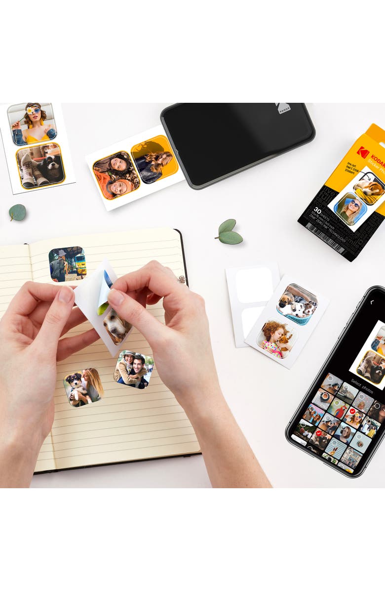 Kodak 2x3 inch Pre-Cut Sticker Photo Paper, Alternate, color, White