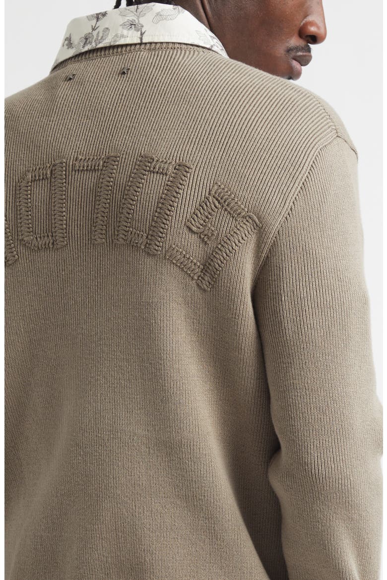 Journey Regular Fit Embroidered Rib Sweater, Alternate, color, LIGHT TAUPE