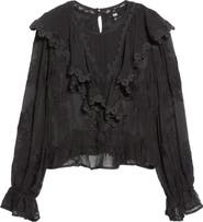 PAIGE Akari Embroidered Silk Shirt