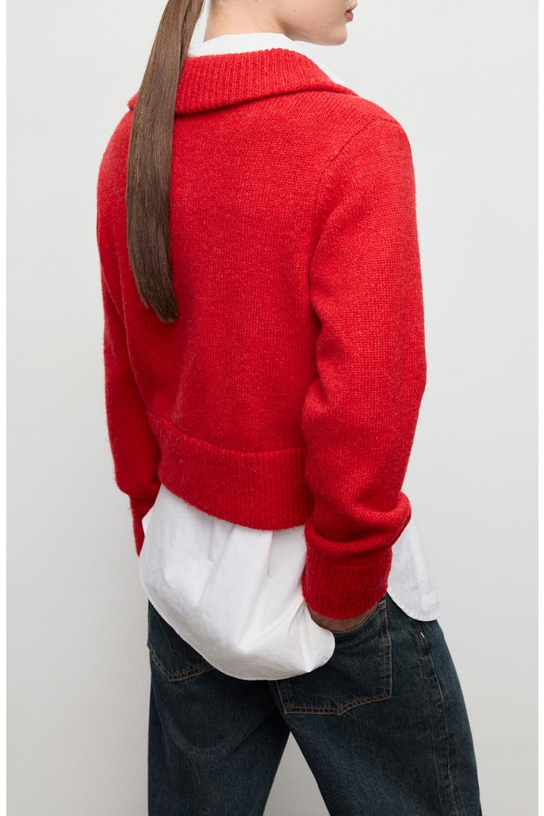 Zip-Front Cardigan, Alternate, color, RED
