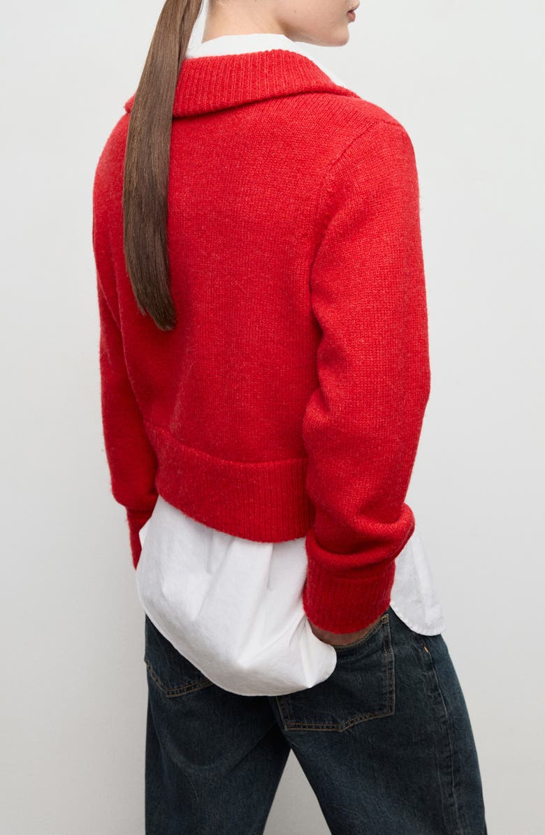 MANGO Zip-Front Cardigan, Alternate, color, Red