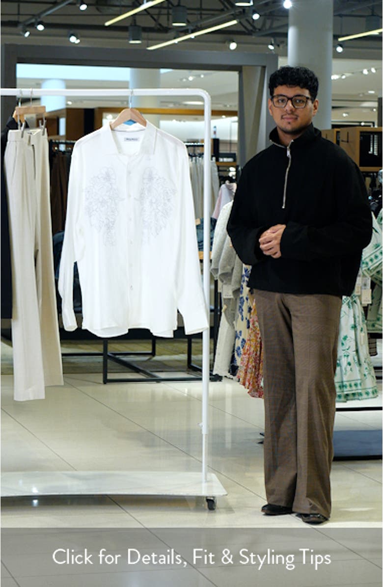 Tide the Knot Embroidered Linen Button-Up Shirt, sales video thumbnail