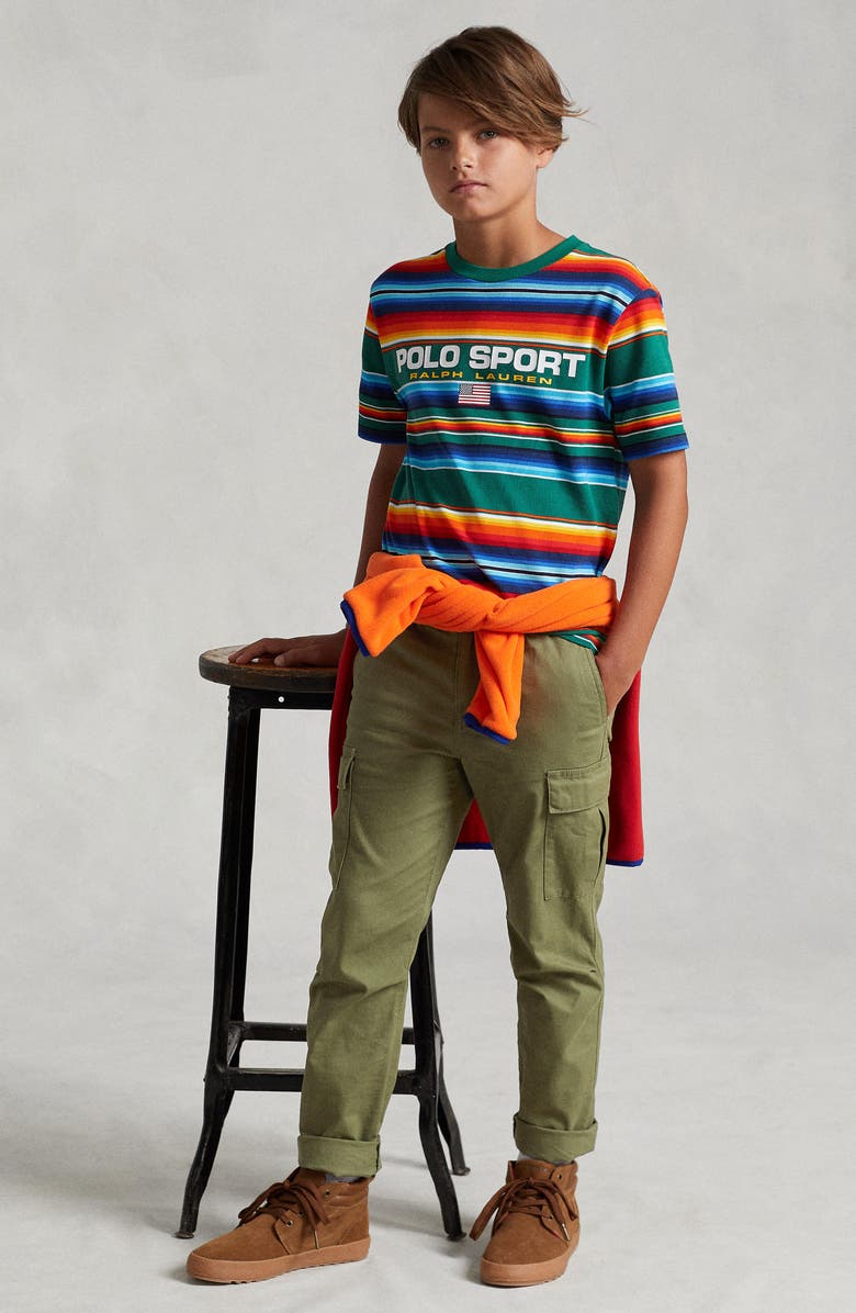 Polo Ralph Lauren Kids' Slim Fit Stretch Twill Cargo Pants, Alternate, color, Garden Trail