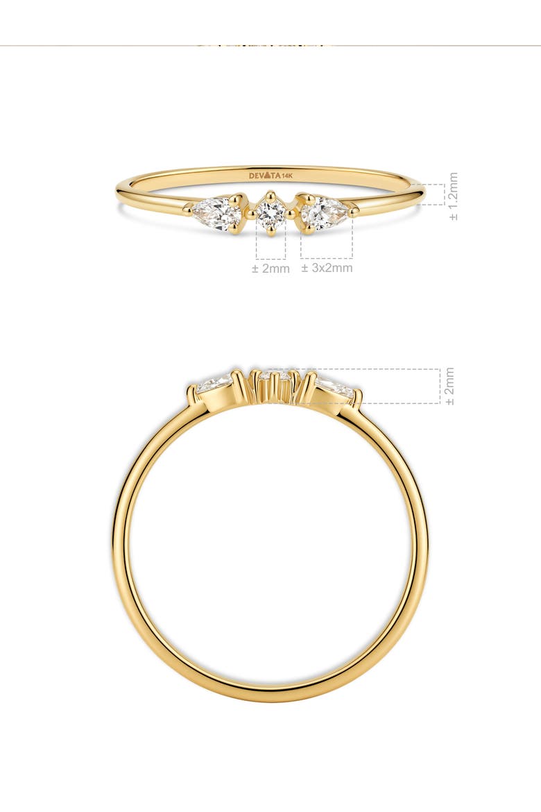 Trio Lab Grown Diamond Ring in 14K Gold, Alternate, color, Yellow Gold