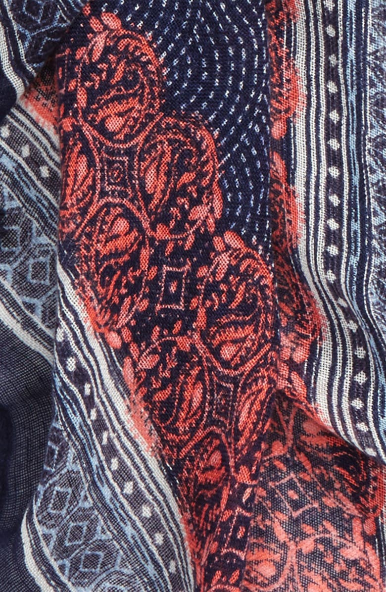 Caslon<sup>®</sup> Framed Waves Tassel Scarf, Alternate, color, 