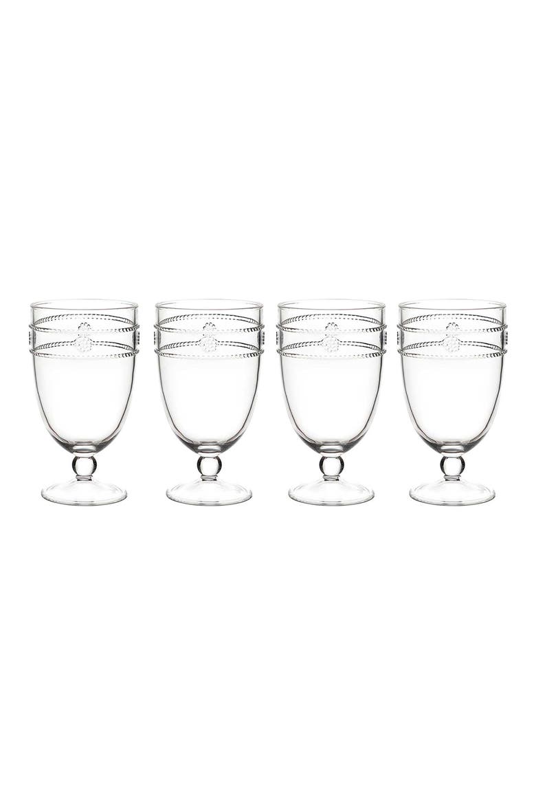Isabella Set of 4 Acrylic Goblets, Main, color, CLEAR