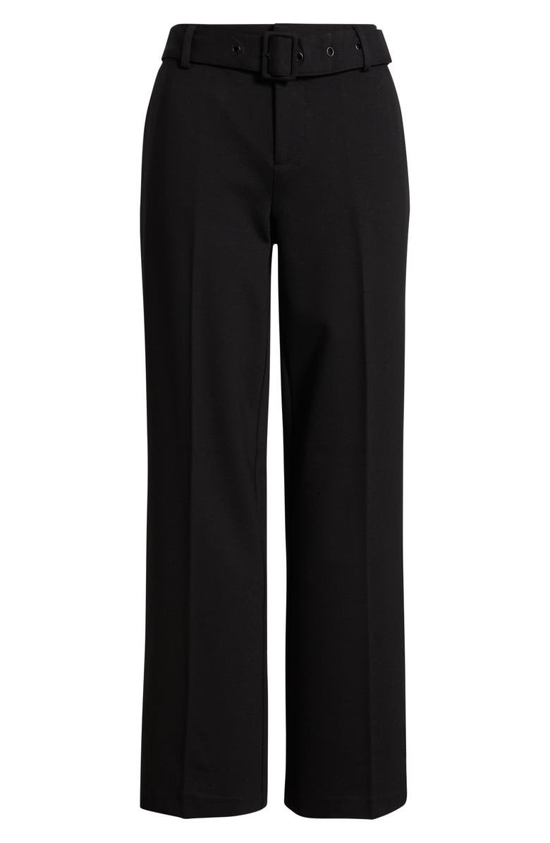 Liverpool Los Angeles Belted Kelsey Wide Leg Pants, Alternate, color, Black