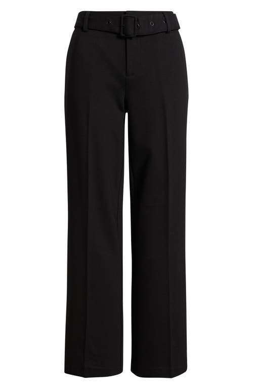 Liverpool Los Angeles Belted Kelsey Wide Leg Pants In Black