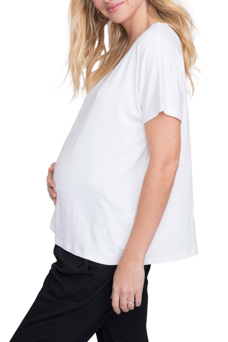 The Perfect Vee Maternity T-Shirt, Alternate, color, WHITE