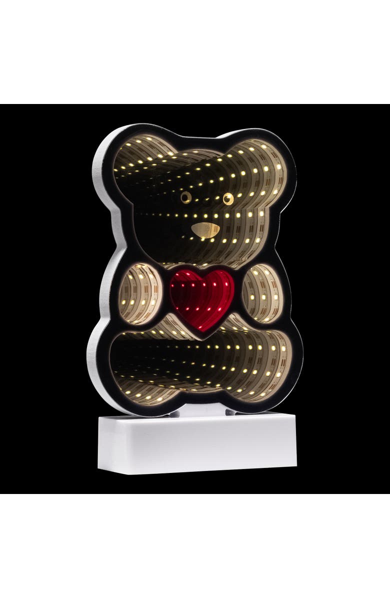 Northlight LED Lighted 3D Teddy Bear with Heart Infinity Mirror - 8", Alternate, color, 