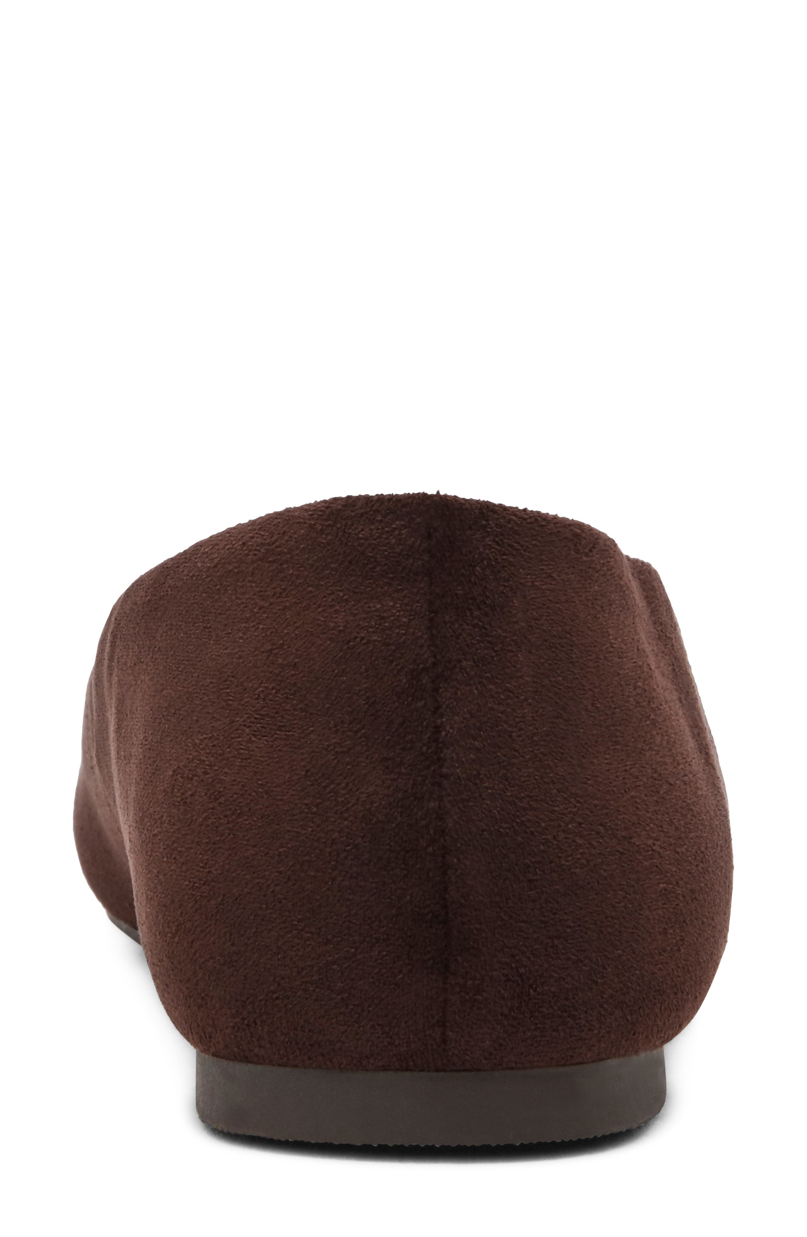 Mellina Faux Leather Flat, Alternate, color, CHOCOLATE