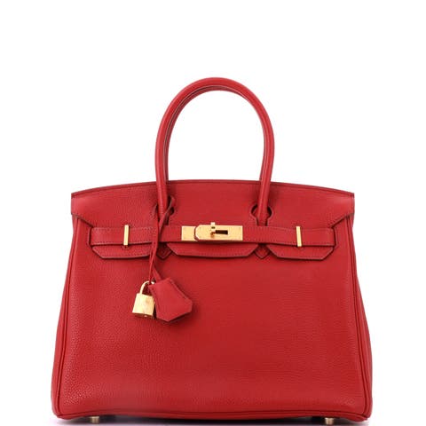 Birkin Handbag Red Togo with Gold Hardware 30