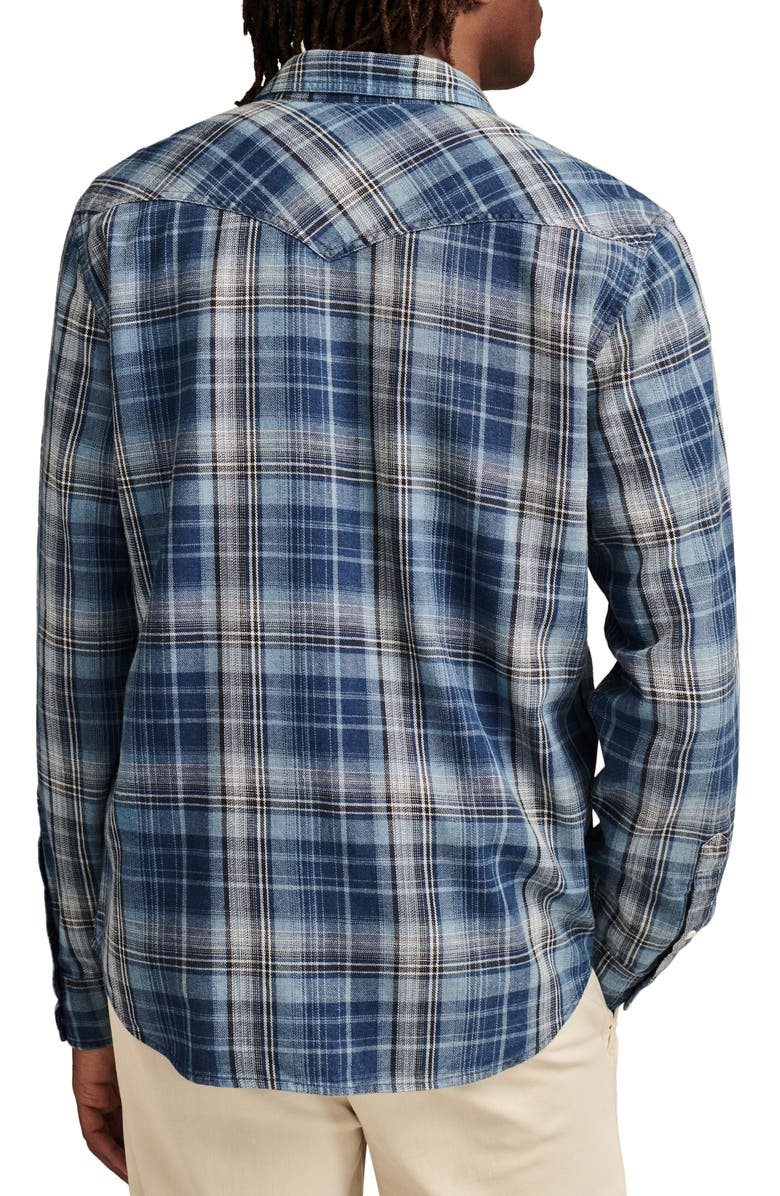 Lucky Brand Plaid Cotton Western Snap-Up Shirt, Alternate, color,