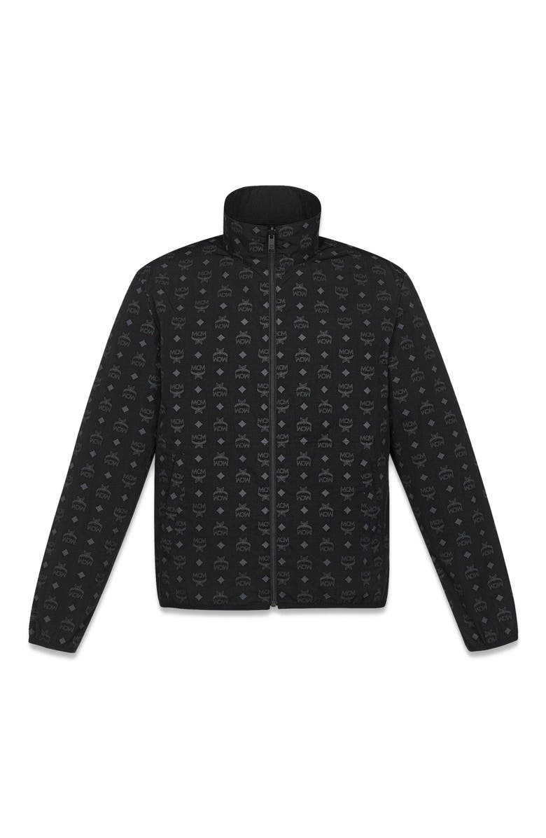 MCM Reversible Monogram Print Windbreaker in ECONYL<sup>®</sup>, Alternate, color, Black