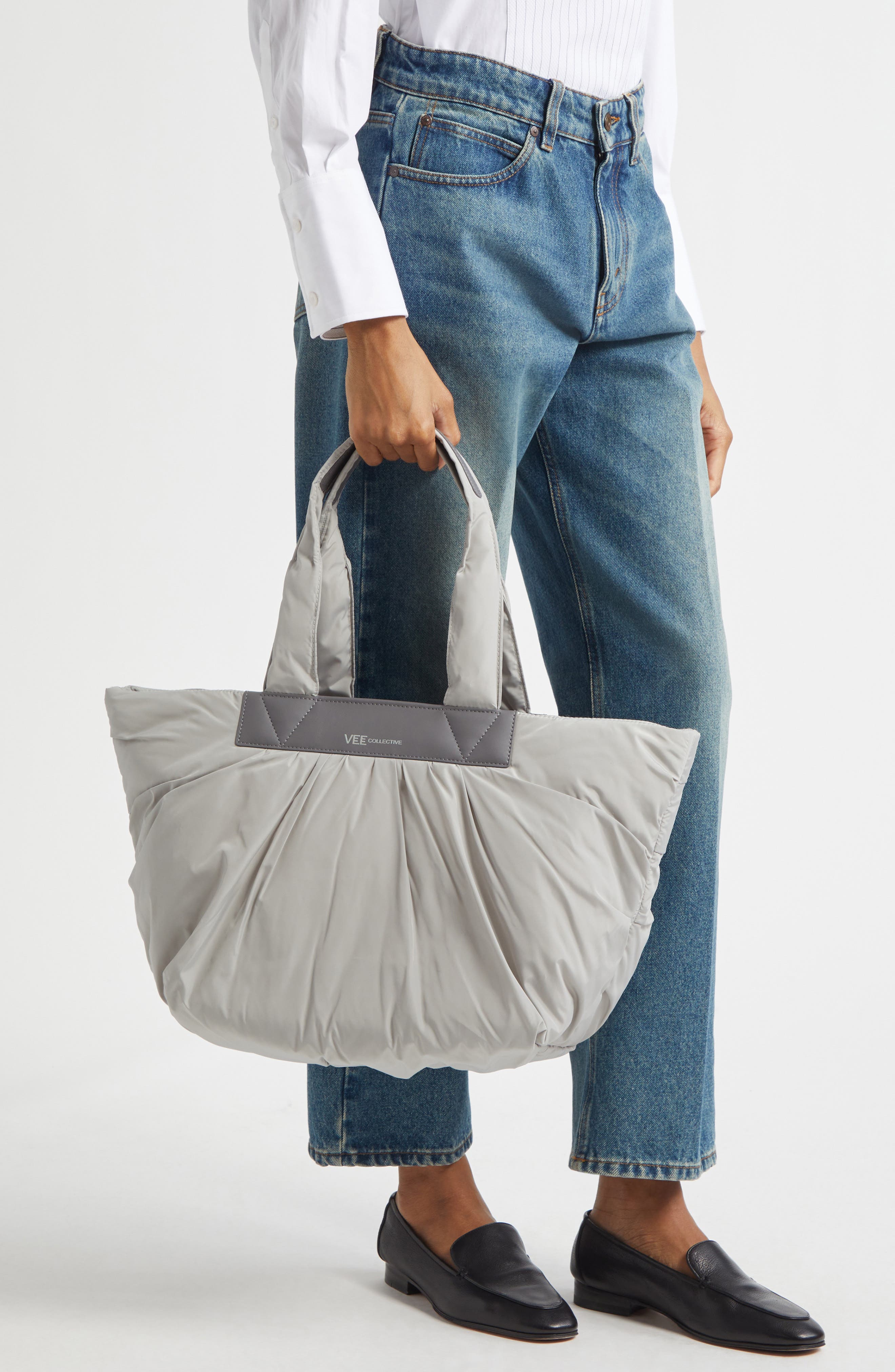 VeeCollective Medium Caba Recycled Polyester Tote, Alternate, color, Cloud
