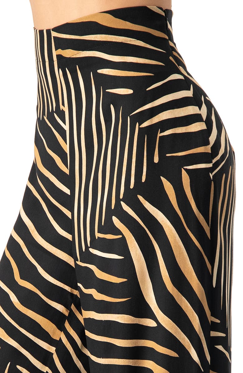 IVONNE Wide-Leg Patterned Trousers, Alternate, color, Black