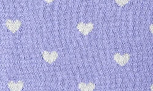 Nordstrom Kids' Heart Jacquard Cotton Cardigan In Purple