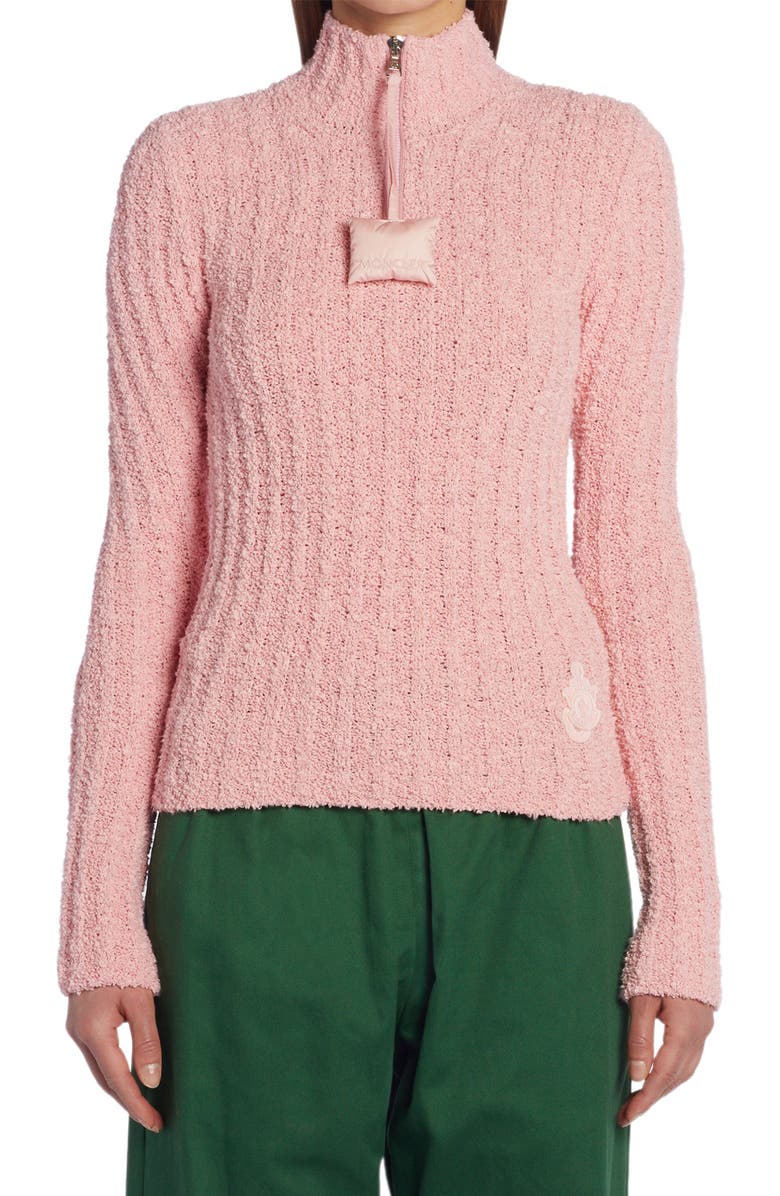 Moncler Genius x JW Anderson Bouclé Quarter Zip Pullover, Main, color,