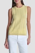 DKNY Sleeveless Cotton Multistitch Sweater