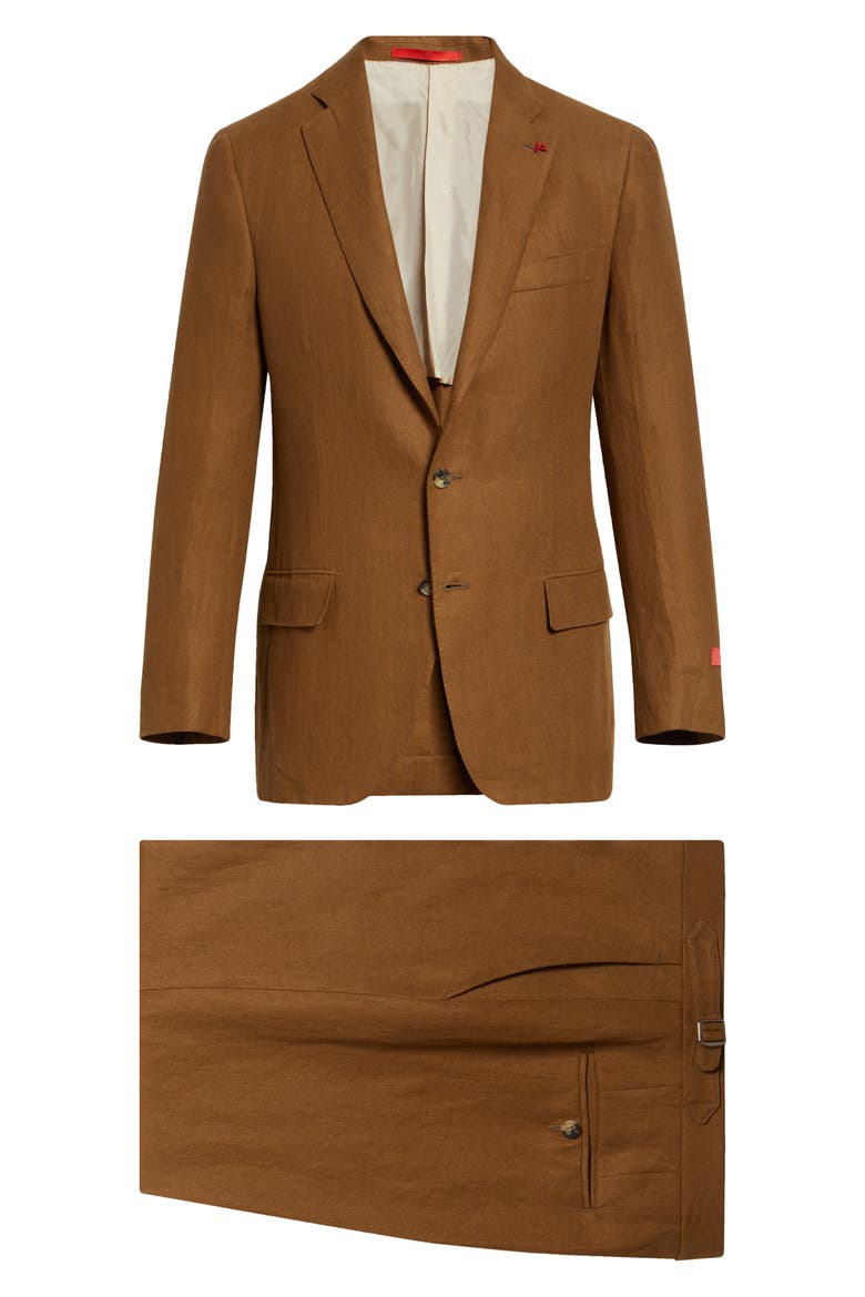 Unito Linen Twill Suit, Alternate, color, MEDIUM BROWN