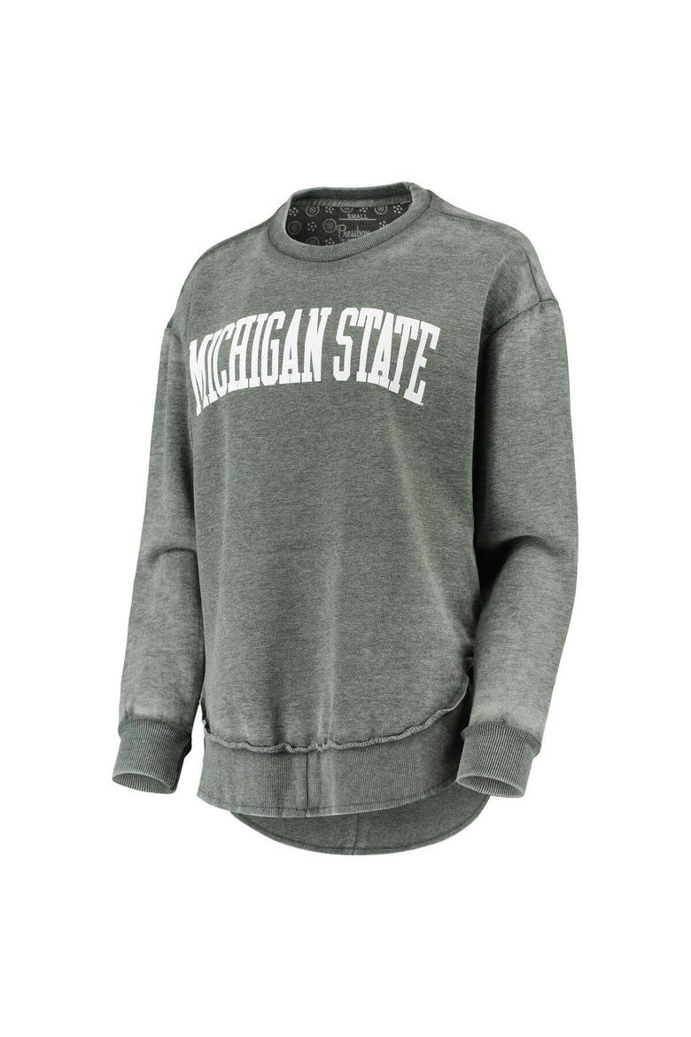 Women's Pressbox Green Michigan State Spartans Vintage Wash Pullover Sweatshirt, Alternate, color, Green