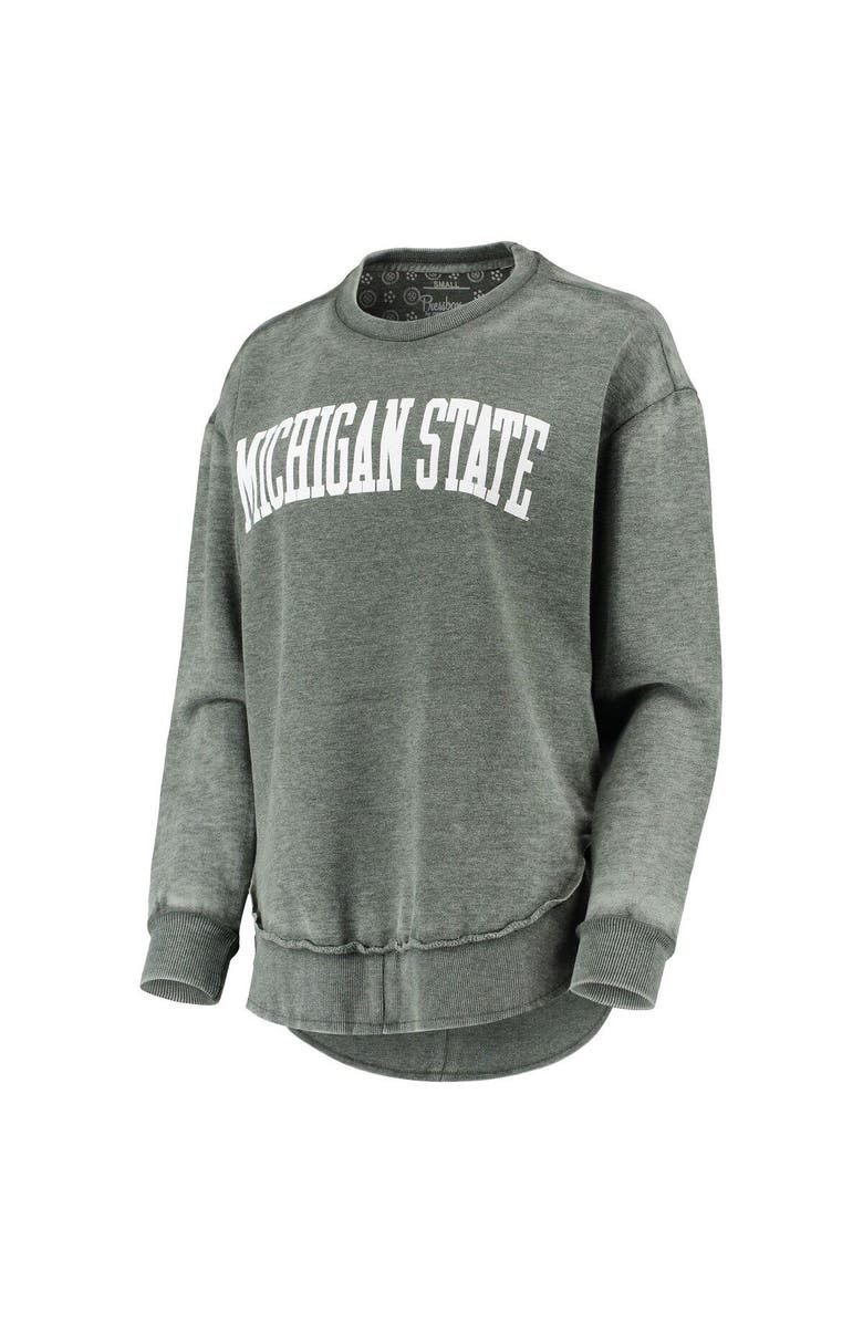 PRESSBOX Women's Pressbox Green Michigan State Spartans Vintage Wash Pullover Sweatshirt, Alternate, color, Green