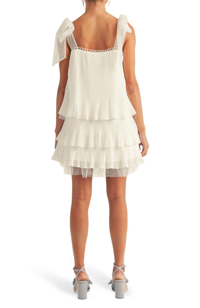 Arose Studio Megan Tiered Minidress, Alternate, color, White