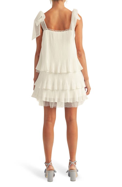 Arose Studio Megan Tiered Minidress In White