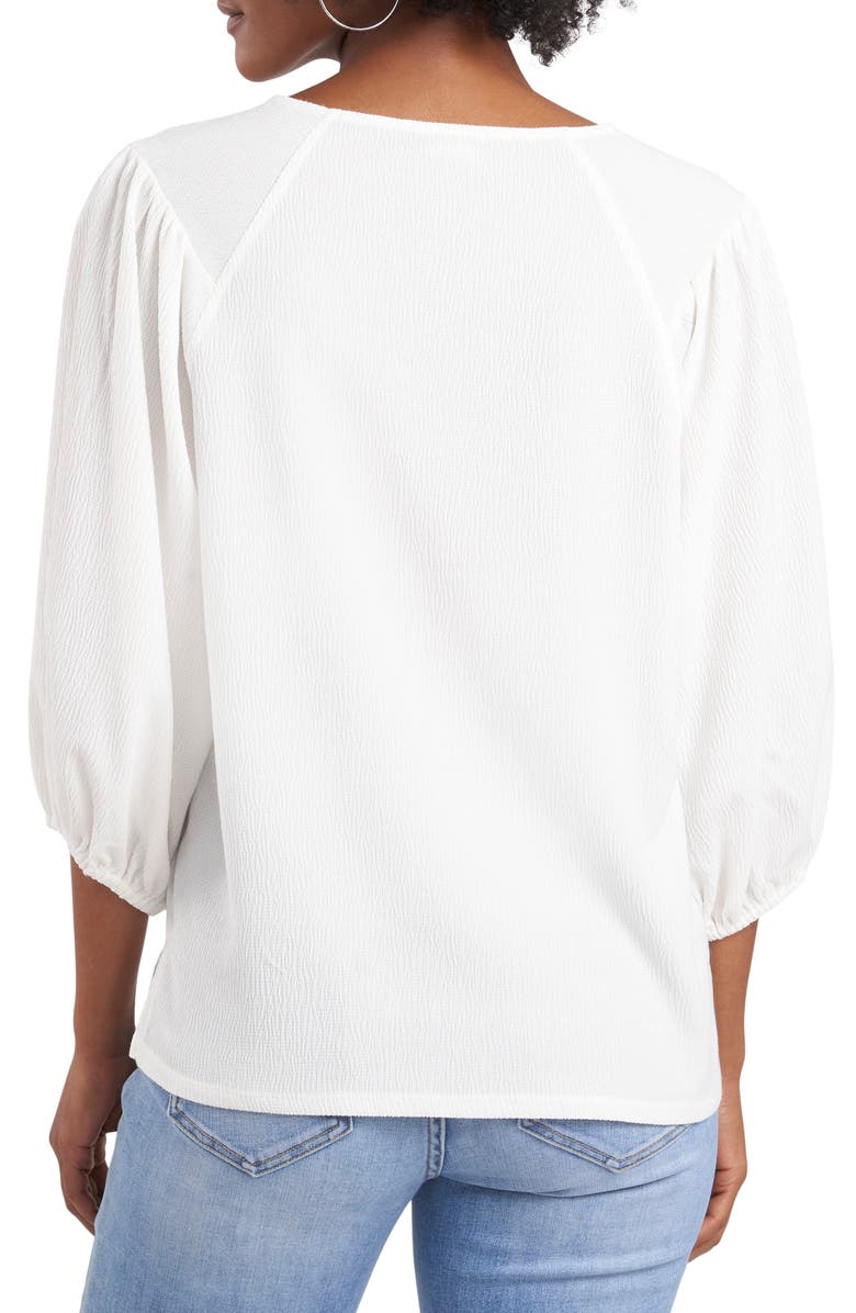 Vince Camuto Crinkled Puff Three-Quarter Sleeve Top, Alternate, color, 