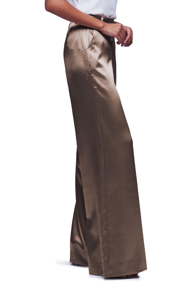 L'AGENCE Gavin Wide Leg Satin Pants, Alternate, color, 