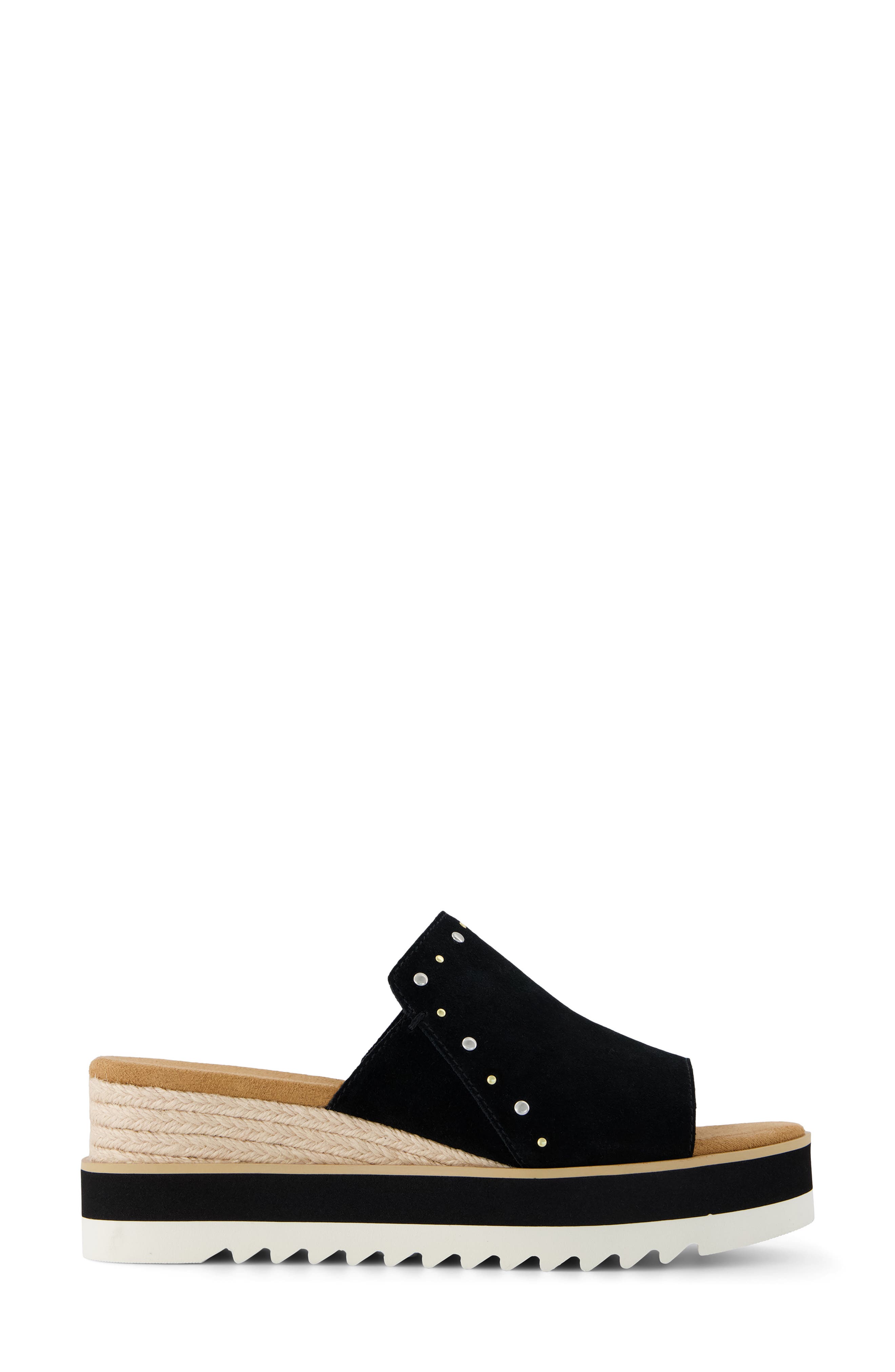 Diana Mule Sandal, Alternate, color, BLACK/ SILVER GOLD