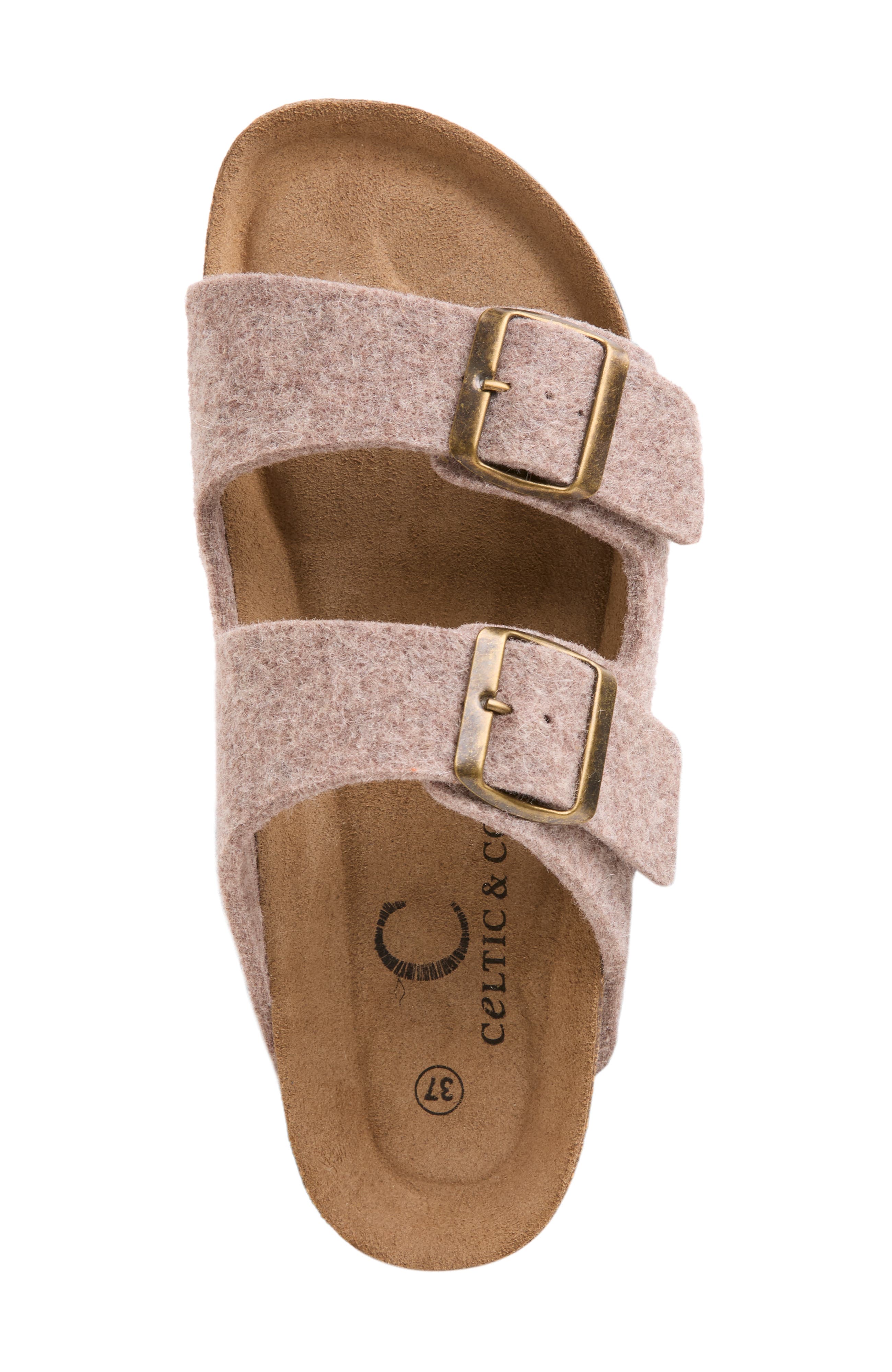 Celtic & Co. Felt Double Buckle Slide Sandal, Alternate, color, Taupe