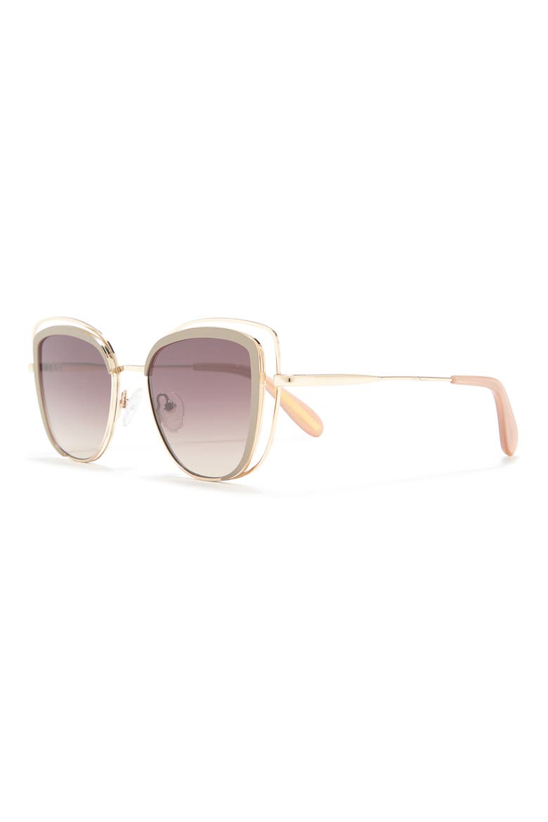 53mm Vented Cat Eye Sunglasses, Alternate, color, TAUPE