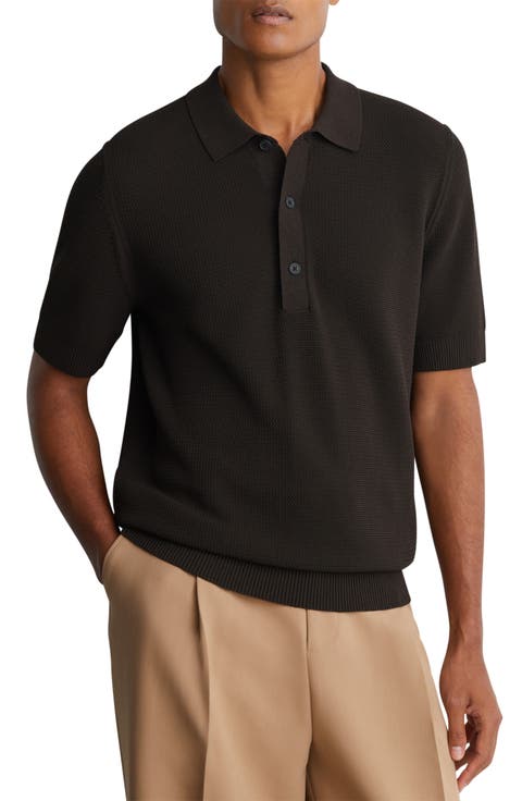 Warren Basket Stitch Polo Sweater