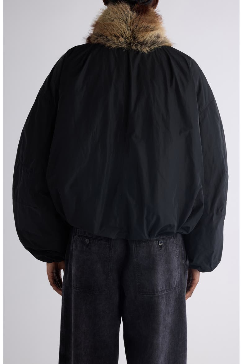 Charone Faux Fur Collar Short Parka, Alternate, color, BLACK