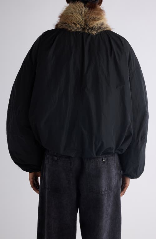 Isabel Marant Charone Faux Fur Collar Short Parka In Black