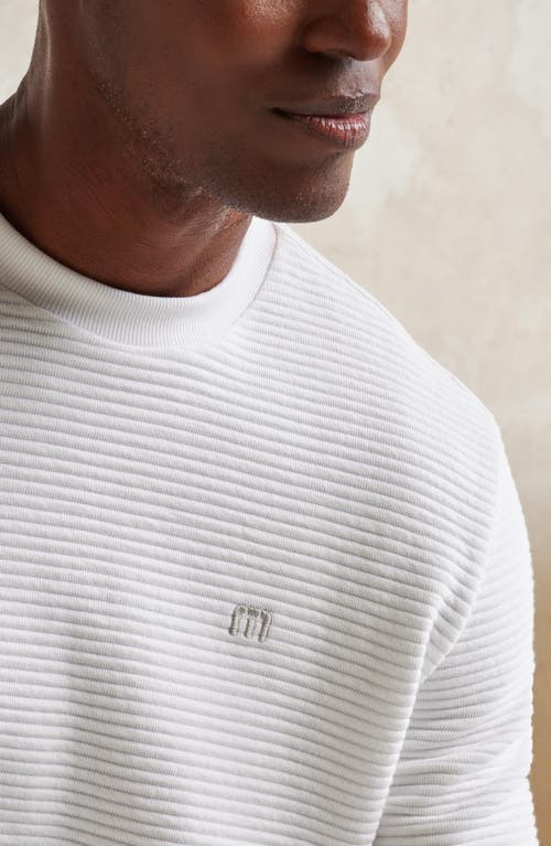 Travismathew Thick As Thieves Rib Crewneck Sweatshirt In White