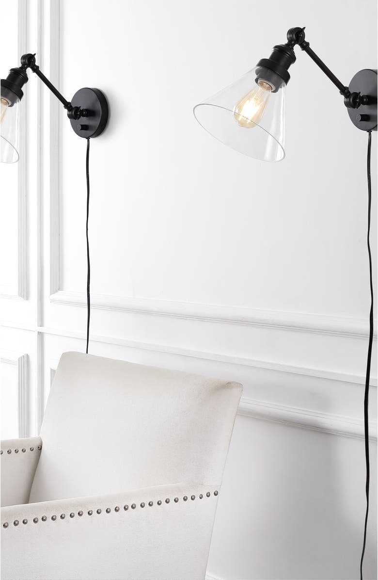 JONATHAN Y Cowie 8" Iron/Glass Adjustable LED Wall Sconce, Alternate, color, Oil Rubbed Bronze