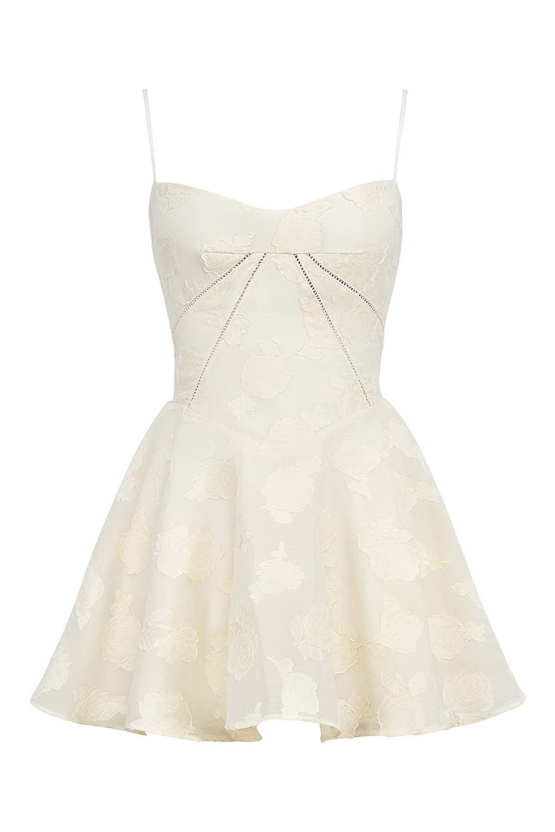 Serenita Jacquard Fit & Flare Cocktail Minidress, Alternate, color, CREAM