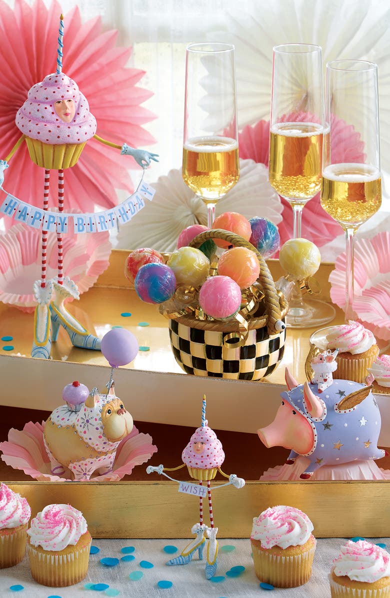 MACKENZIE CHILDS Courtly Check Small Basket, Alternate, color, Black