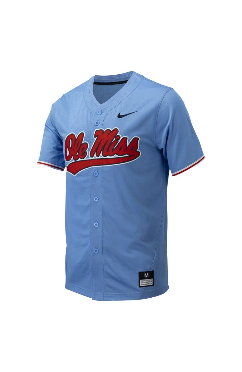Nike Men's Nike Powder Blue Ole Miss Rebels Replica Full-Button Baseball Jersey, Alternate, color, Powder Blue