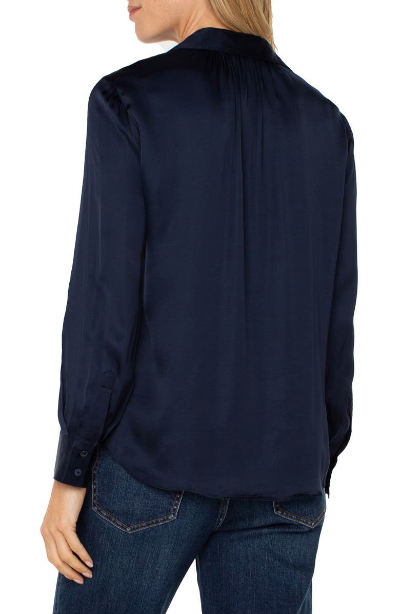 Liverpool Los Angeles Satin Button-Up Shirt, Alternate, color, 