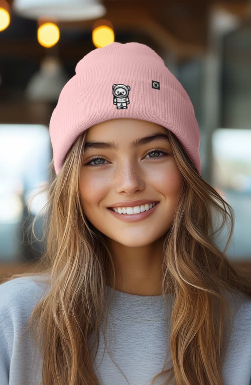 Dalix Ice Bear Beanie In Pink