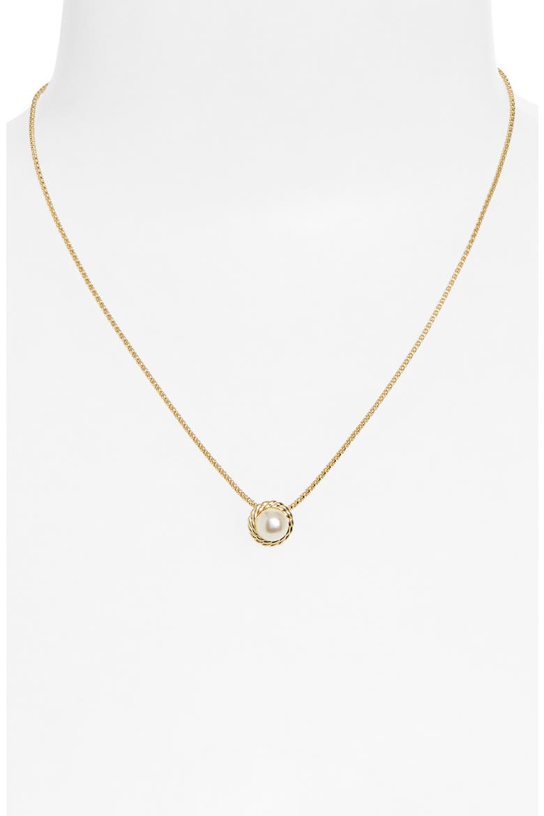 Faux Pearl Pendant Necklace, Alternate, color, GOLD